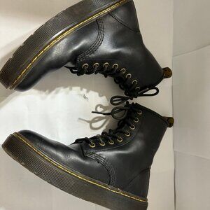 Dr Martens Boots Womens Black Combat Leather Lace Up Zavala AW004 Mens 7 Wo 8